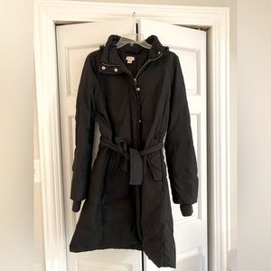 J.Crew Black Parka/Puffer Coat With Hood - Medium